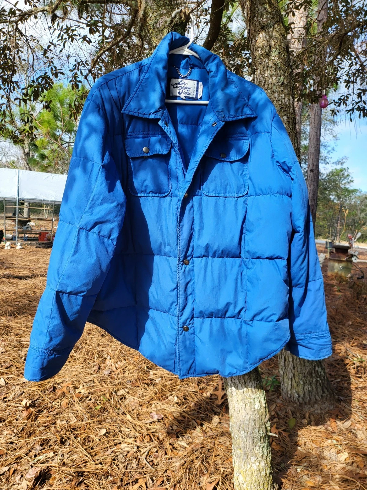 The Company Store 80's Puffer Jacket Retro Style 👌 Blue Size XL