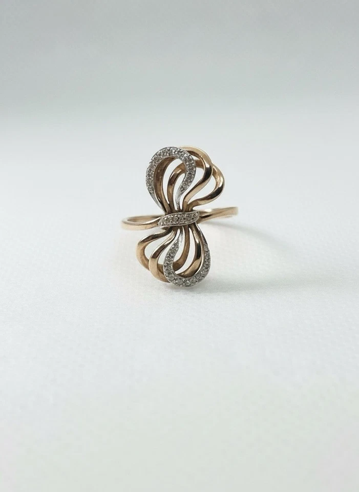 Anillo con lazo de oro de 14K de diamantes EFFY Foto 2 de 4