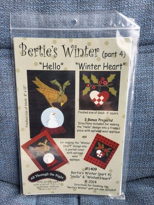Bertie's Winter Flannel Block Quilted Pattern Pt 4 Hello & Winter Heart
