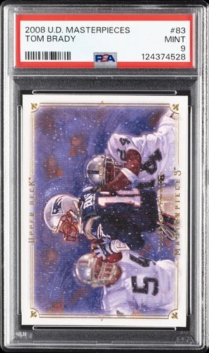 2008 UD MASTERPIECES #83 TOM BRADY PSA 9