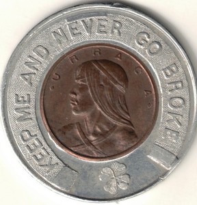 1961 Otis, Indiana BOBCO Foreign Coins Panama 1 Centesimo Encased Coin