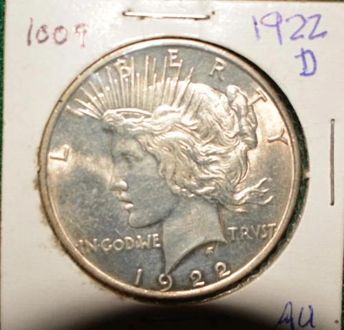 1922-D Peace Silver Dollar AU-Unc #1009S
