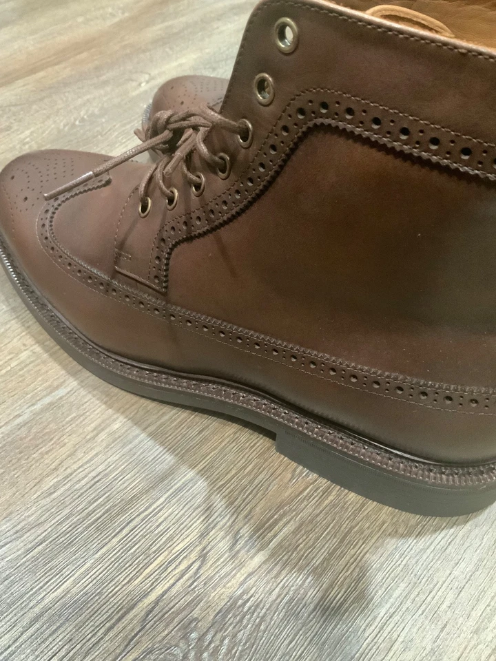 Nuevo Polo Ralph Lauren Asher Cuero Punta de Ala Vestido Botas Marrón Para Hombre EE. UU. 11.5 Foto 4 de 4