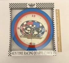 VTG Sun Time NASCAR Dale Earnhardt Richard Petty Racing Quartz Clock New Rare.