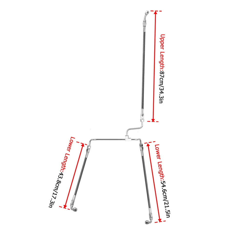 Kit de línea de freno hidráulico para manillar sin abdominales 16"-18" para Harley 14-23 Touring Foto 2 de 4