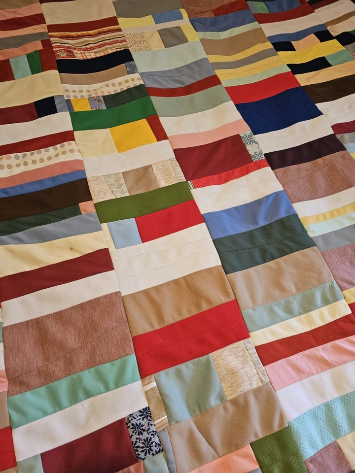 拼布被子毯花卉和条纹设计复古复古床罩 — 第 3/4 张图片