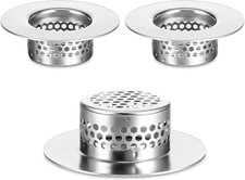 3Pcs Bathroom Sink Strainer Fit Hole Size from 1.25" to 1.60" Bathtub Hair Catch