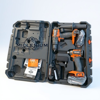 #ad #ad RIDGID 18V HP Brushless 2 Tool Combo Kit R92082 2 2.0Ah Batteries USED $159.44