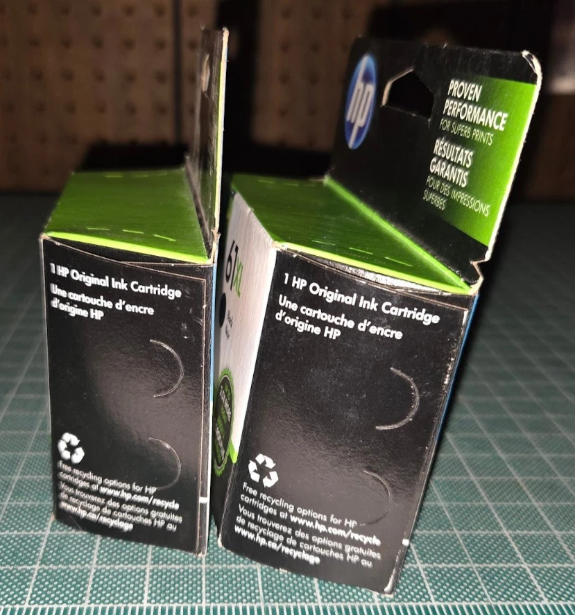Cartuchos de tinta para impresora HP genuinos 61XL tricolor negro 61 XL lote caducado 2019 61 XL - Imagen 4 de 4