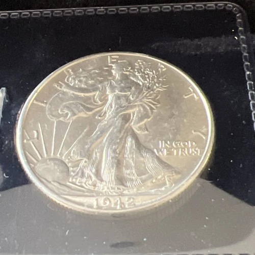 BU 1942 (P) Walking Liberty Half Dollar Uncirculated 90% Silver Brilliant Luster