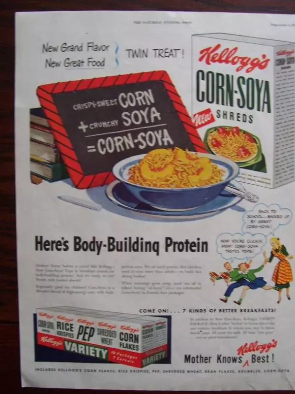 1948 Kellogg's Corn-Soya Shreds Cereal Advertisement