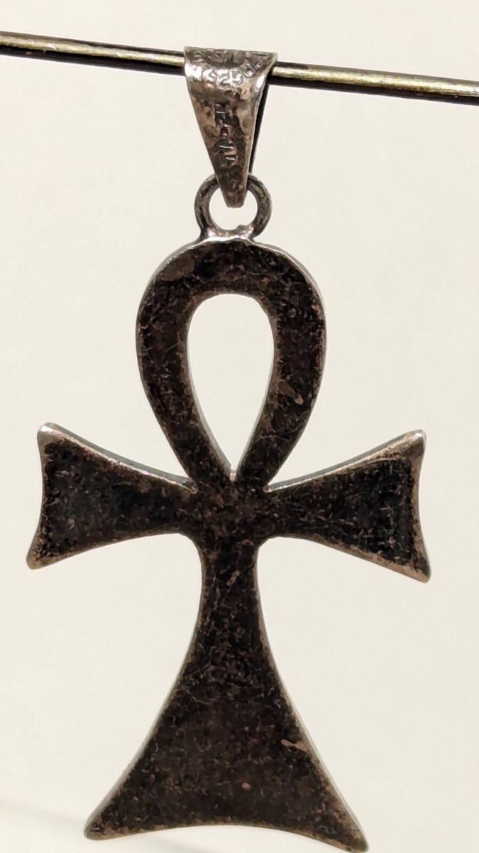 Vintage Taxco México Sterling 925 Ankh Cross Pendant TP-24