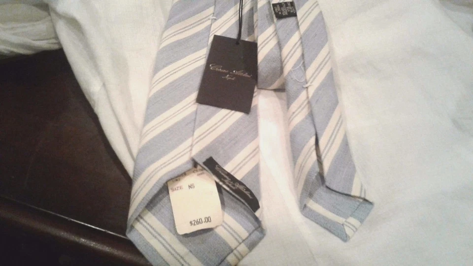  Corbata de seda/lino/algodón CESARE ATTOLINI hecha a mano en Italia Foto 2 de 3