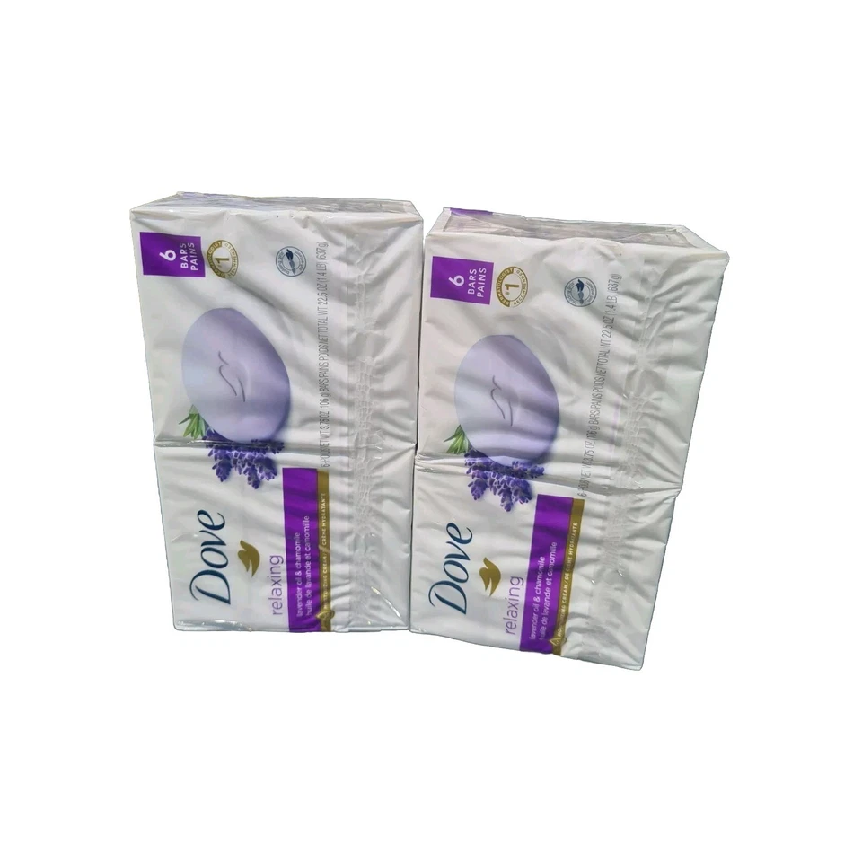 Dove Relaxing Beauty Bar Soap, Lavender Oil & Chamomile Scent, 3.75 oz , 6 Bars - Image 3 of 4