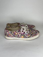 Vans Shoes Lace Up Casual Sneakers Women Size 6.5 Floral Textile Upper