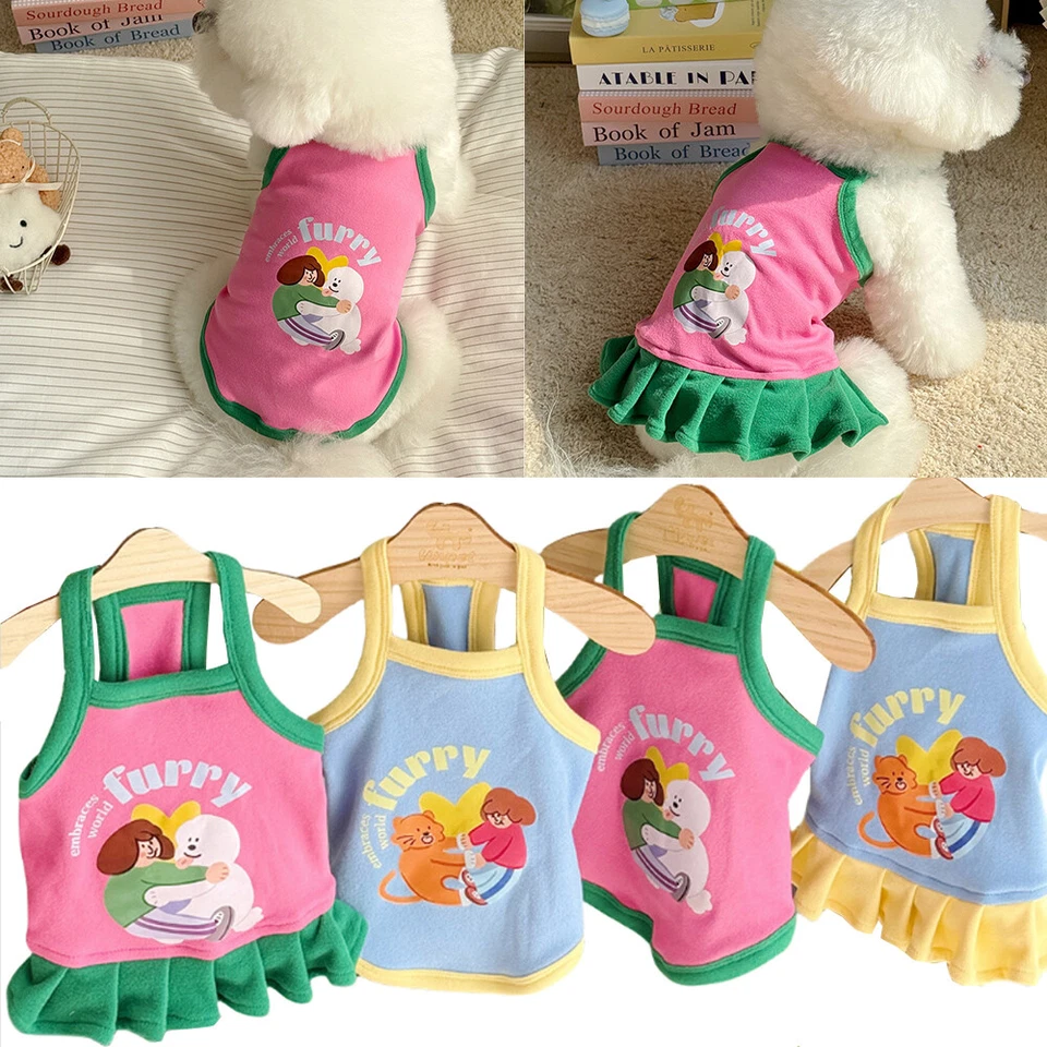 Puppy Dog Thin Dress Breathable Comfortable Pet T-shirt Pet Camisole Vest Summer - Image 2 of 4