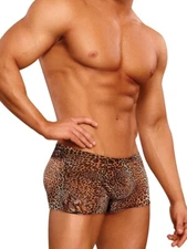 MALE POWER ANIMAL PRINT SHORT LEOPARD SIZE MEDIUM 32-24"