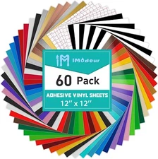 60 Sheets of Permanent Vinyl for Cricut Machines-43 Colors, 4 Transfer Sheets