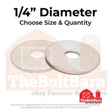 1/4" 316 Stainless Steel Fender Washers (Pick Quantity)
