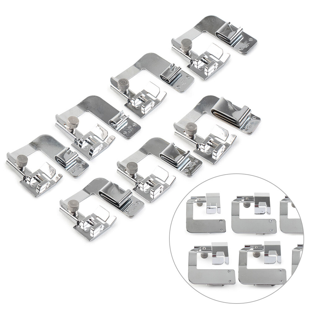 7Pcs/Set Domestic Sewing Machine Foot Presser Rolled Hem Feet For Brother Singer