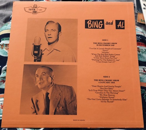 Bing Crosby, Al Jolson – Bing & Al LP Record 1949 & 1950 Recordings Canada NM - Picture 2 of 4