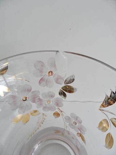 VASE POT TULIPIER VINTAGE VERRE PEINT A LA MAIN "DECI" DESING' ART DECO VINTAGE - Picture 4 of 4