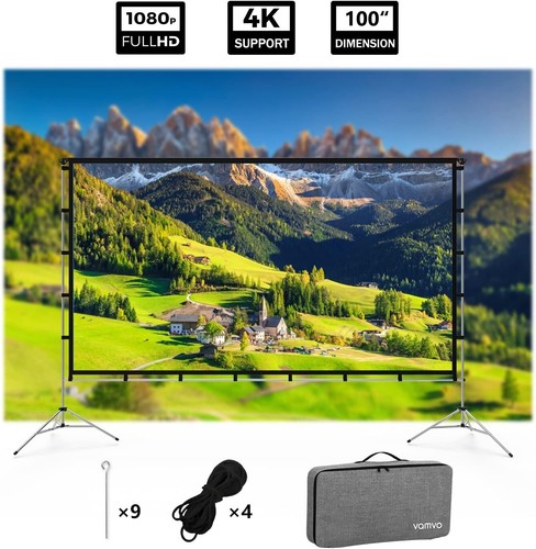 【Brand New】Projector Screen with Stand 100 Inch, Indoor Outdoor Screen 16:9 4K - Picture 7 of 12