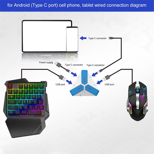 Keyboard Mouse Converter Combo Plug And Play Mobile Game Keypad Mouse Adapte Fit - Picture 15 of 24