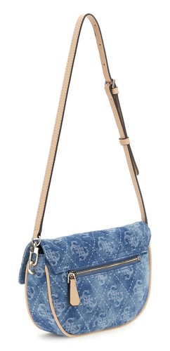 GUESS Cerelia Flap Shoulder Bag Umhängetasche Tasche Denim Logo blau Neu - Bild 2 von 3