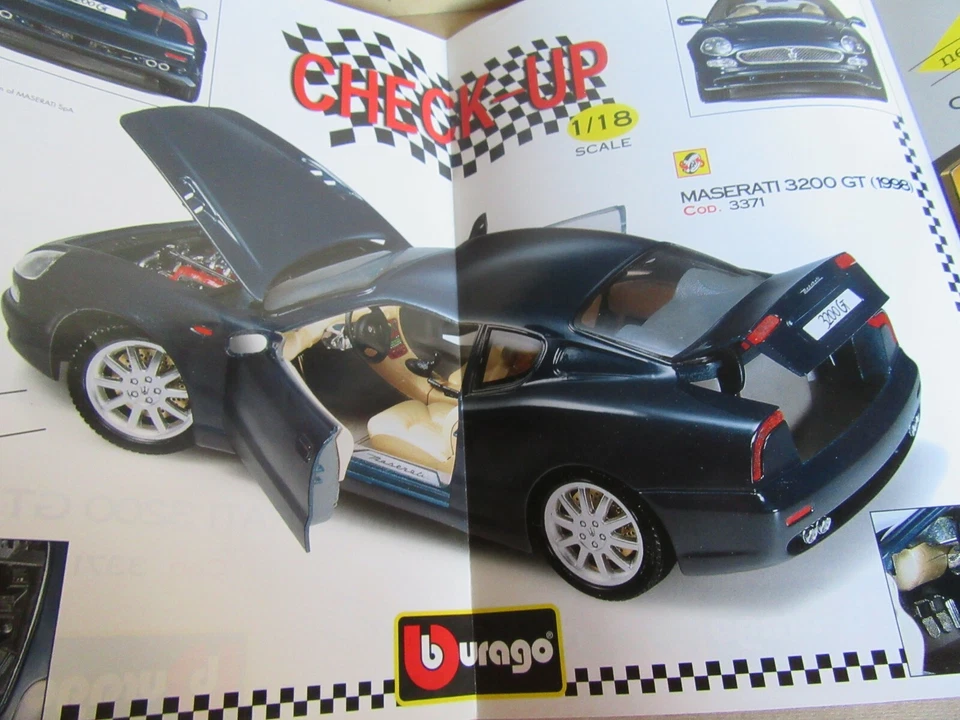 404L Burago Depliant Di 6 Pagine Maserati 3200 GT FERRARI 550 CHEVY Long Beach - Immagine 4 di 4