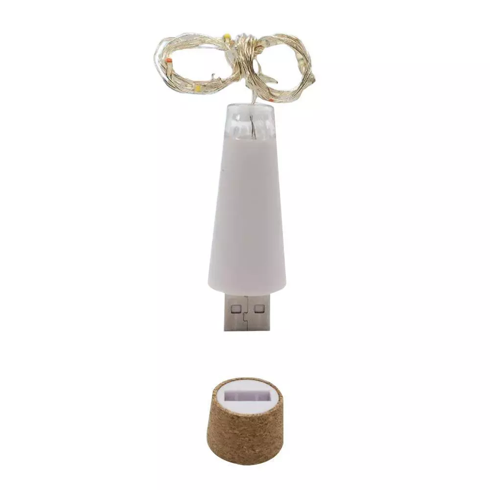 Rechargeable USB LED Bottle Cork Wire String Lights Twin quality