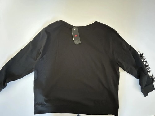 Levis Pullover Sweatshirt Fransenärmel schwarz Damen Größe 1X Edgy Rock Country - Bild 3 von 17