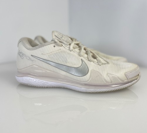 Nike Womens Court Air Zoom Vapor Pro HC Tennis Size 9 White Silver CZ0222-108
