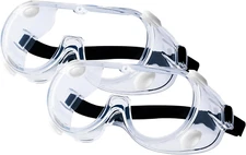 2-Pack Anti-Fog Safety Goggles Over Glasses Protective Glasses for Lab, Mowing