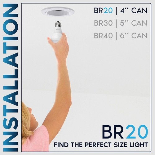 Luxrite BR20 LED Light Bulbs 6.5W=45W Soft White Dimmable 460 Lumens E26 12 Pack - Picture 5 of 7