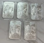 Five 1 oz Silver Provident Prospector Bars, mint, 5 oz TW,  elevate your stack