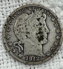 1912 Barber Silver Half Dollar Coin  (B79)