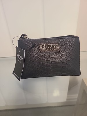 Osprey London kleine Kosmetiktasche/Münzbörse schwarz neu mit Etikett