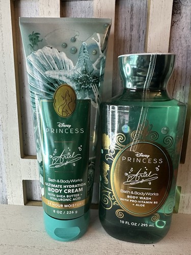 Bath & Body Works DISNEY PRINCESS ARIEL Body Wash & Body Cream HTF New Full Size