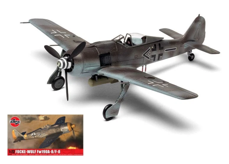 KIT MODELLINO AEREO STATICO AIRFIX FOCKE-WULF FW190A-8/F-8 MODELLISMO SCALA 1:72 - Immagine 2 di 4