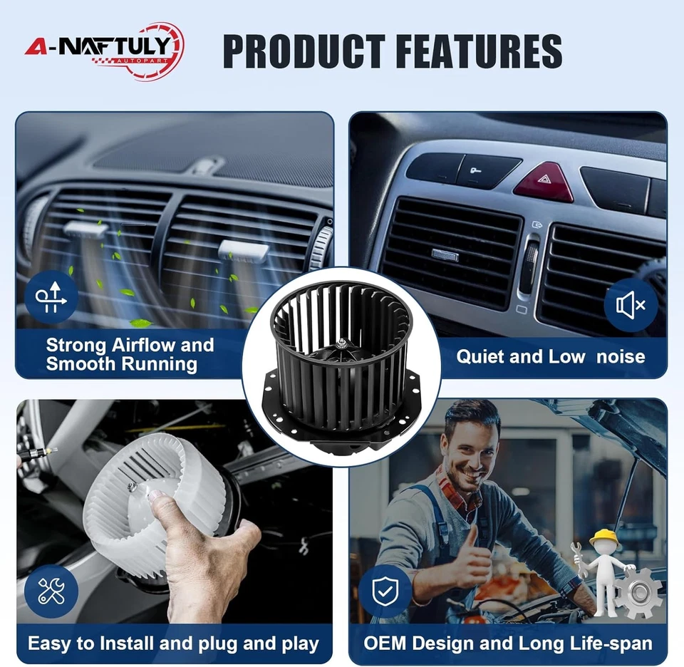 A/C Heater Blower Motor For 1996-2005 GMC Safari 94 95-04 Chevrolet S10 700092 - Image 2 of 4