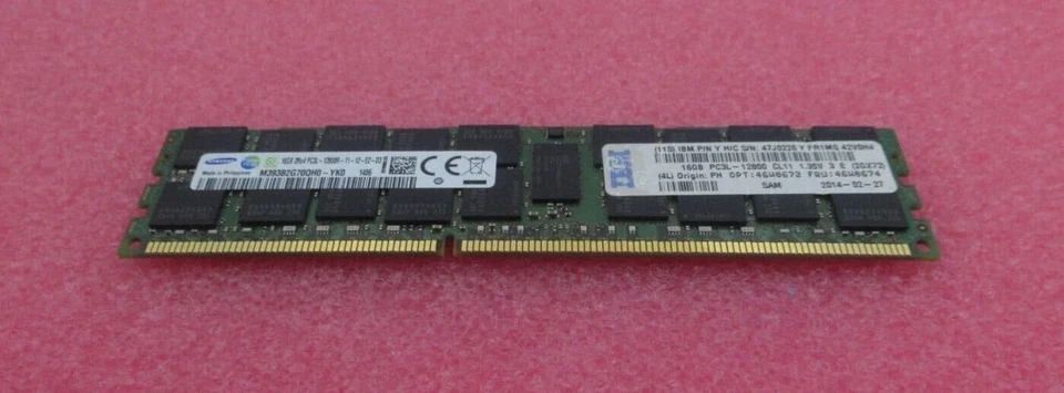 IBM 46W0674 47J0226 16GB 2Rx4 DDR3 PC3L-12800R 240-Pin ECC REG Server RAM Memory - Image 2 of 4