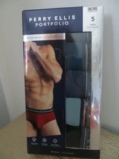 Perry Ellis Portfolio Cotton Stretch Men's 5 Count Briefs Size XL (40-42)  NEW