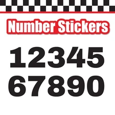 1-3 Digit Number Vinyl Die Cut Sticker x3 3"-16" Height Gray Light Blue 1107S