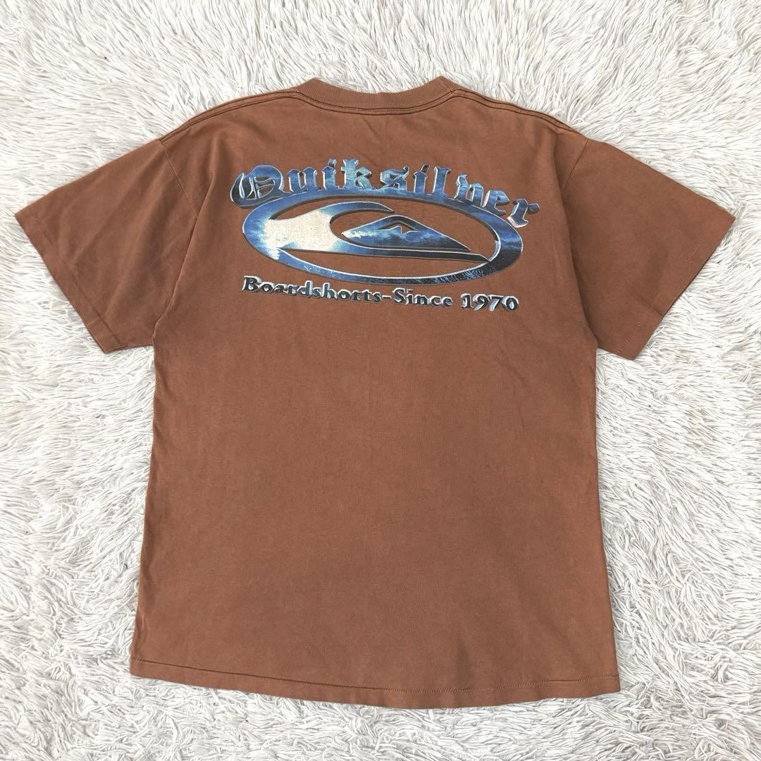 90s Quiksilver Vintage Surf T-Shirt Brown Single Stitch L