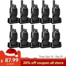 10 Pack Long Range Walkie Talkies Rechargeable Retevis H777 2W Two Way Radio VOX