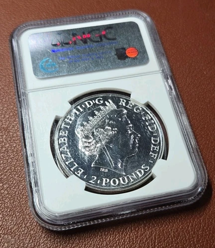 Beautiful 2014 Great Britain 2 Pound- 1 OZ .999 Silver Year of the Horse NGC BU - Picture 3 of 3