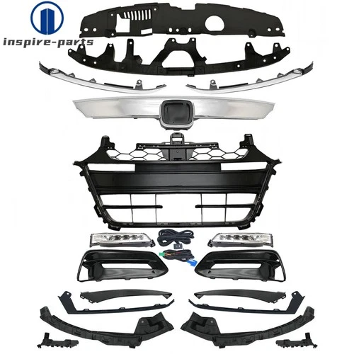 18PC For Accord 2018-20 Chrome Grille Molding Fog light Bumper Headlight Bracket
