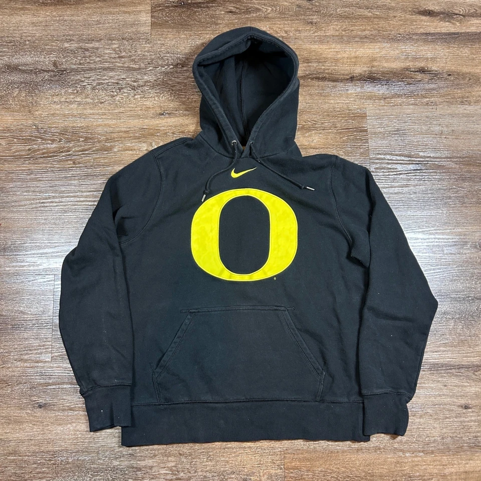 Nike Oregon Ducks Hoodie Sweatshirt Black Kids L Youth Center Check Collegiate - Image 2 of 4