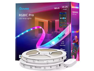 Govee RGBIC Pro 48-Watt Equivalent 49.2 ft. Integrated LED Smart Color Changing